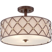 Quoizel Brown Lattice Semi-Flush Mount, Copper Canyon