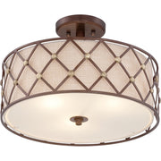 Quoizel Brown Lattice Semi-Flush Mount, Copper Canyon