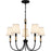 Quoizel Bayside 5 Light Chandelier, Matte Black/White Fabric - BYL5025MBK