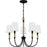 Quoizel Bayside 5 Light Chandelier, Matte Black/White Fabric