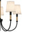 Quoizel Bayside 5 Light Chandelier, Matte Black/White Fabric