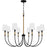 Quoizel Bayside 8 Light Chandelier, Matte Black/White Fabric