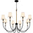 Quoizel Bayside 8 Light Chandelier, Matte Black/White Fabric