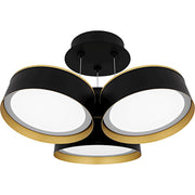 Quoizel Byrnes Light Semi-Flush Mount, Matte Black/Metal - BYS1719MBK