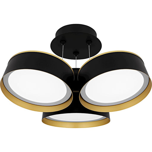 Quoizel Byrnes Light Semi-Flush Mount, Matte Black/Metal - BYS1719MBK