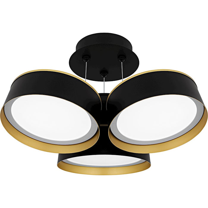 Quoizel Byrnes Light Semi-Flush Mount, Matte Black/Metal - BYS1719MBK