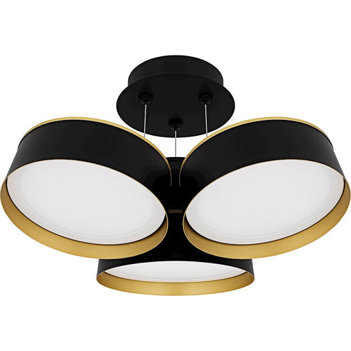 Quoizel Byrnes Light Semi-Flush Mount, Matte Black/Metal