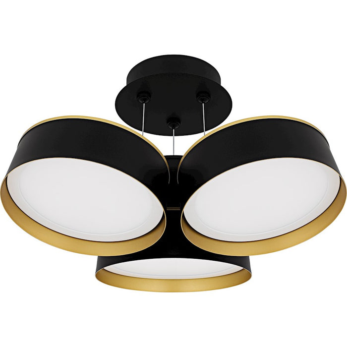 Quoizel Byrnes Light Semi-Flush Mount, Matte Black/Metal
