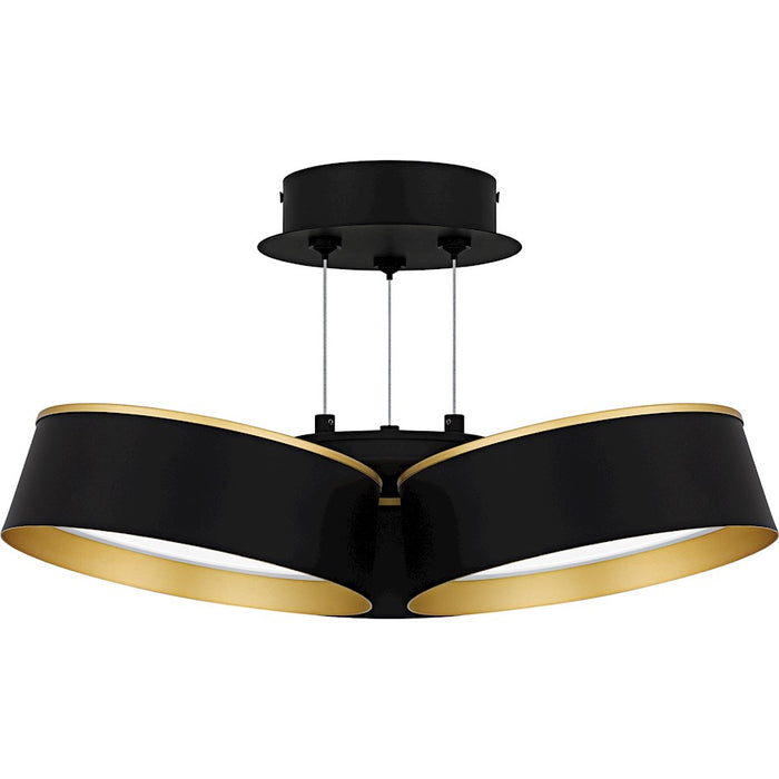 Quoizel Byrnes Light Semi-Flush Mount, Matte Black/Metal
