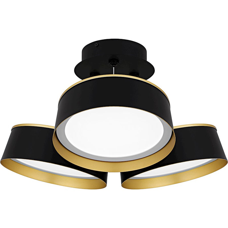 Quoizel Byrnes Light Semi-Flush Mount, Matte Black/Metal