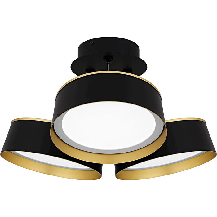 Quoizel Byrnes Light Semi-Flush Mount, Matte Black/Metal