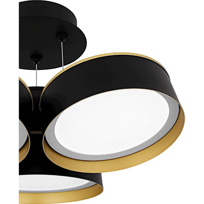Quoizel Byrnes Light Semi-Flush Mount, Matte Black/Metal