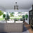 Quoizel Carlisle Foyer 5 Light Pendant, Grey Ash/Clear Seeded