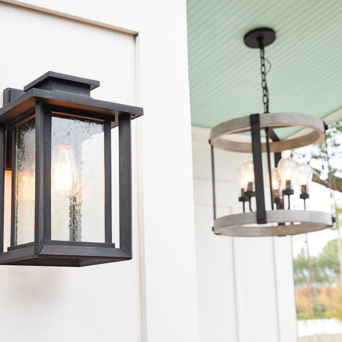 Quoizel Carlisle Foyer 5 Light Pendant, Grey Ash/Clear Seeded