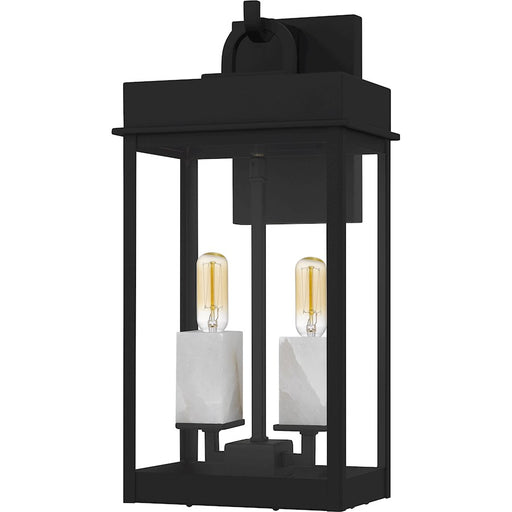 Quoizel Carmen 2Lt 16" Outdoor Lantern, Black/Clear/Tempered Panel