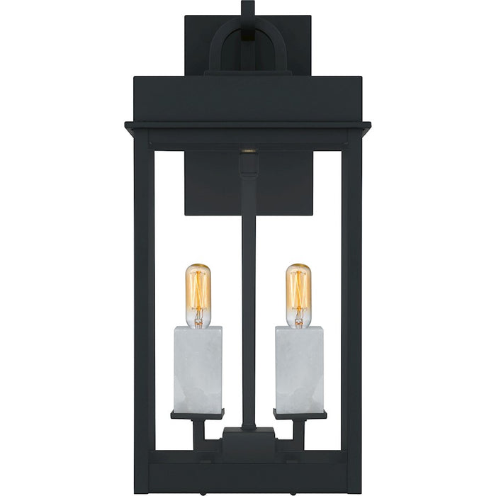 Quoizel Carmen 2Lt 16" Outdoor Lantern, Black/Clear/Tempered Panel
