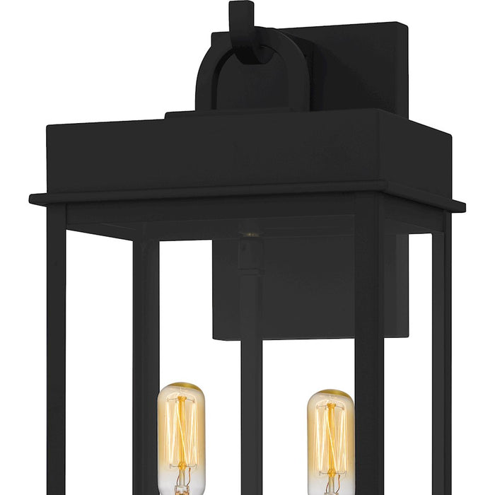 Quoizel Carmen 2Lt 16" Outdoor Lantern, Black/Clear/Tempered Panel