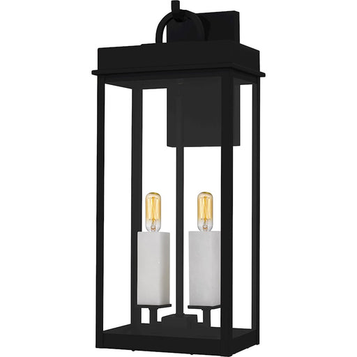 Quoizel Carmen 2Lt 22" Outdoor Lantern, Black/Clear/Tempered Panel - CAM8409MBK