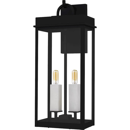 Quoizel Carmen 2Lt 22" Outdoor Lantern, Black/Clear/Tempered Panel