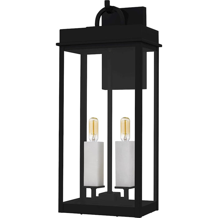 Quoizel Carmen 2Lt 22" Outdoor Lantern, Black/Clear/Tempered Panel