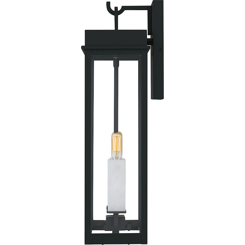 Quoizel Carmen 2Lt 22" Outdoor Lantern, Black/Clear/Tempered Panel