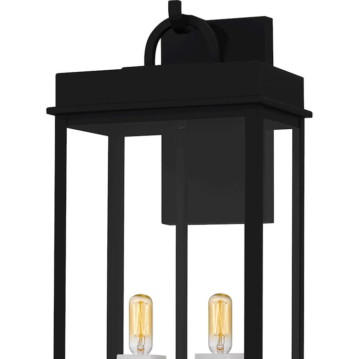 Quoizel Carmen 2Lt 22" Outdoor Lantern, Black/Clear/Tempered Panel