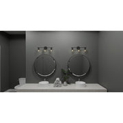 Quoizel Caputo 23in 3-Light Vanity Light | Modern Industrial Matte Black and Clear Ribbed Glass | Bathroom Vanity & Powder Room | Model CAP8623MBK