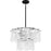 Quoizel Cassidy 5Light Pendant, Matte Black/White Swirl Glass