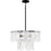 Quoizel Cassidy 5Light Pendant, Matte Black/White Swirl Glass