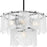 Quoizel Cassidy 5Light Pendant, Matte Black/White Swirl Glass