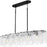 Quoizel Cassidy 5Light Island Light, Matte Black/White Swirl Glass - CAS543MBK