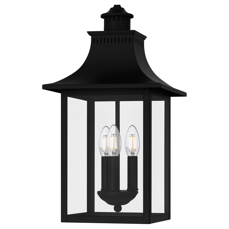 Quoizel Chancellor 10in 3-Light Mini Pendant | Traditional Mystic Black and Clear Glass | Kitchen Island & Bar Area | 10 x 10 x 21 in | Model CCR1510K