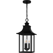 Quoizel Chancellor 10in 3-Light Outdoor Lantern | Traditional Mystic Black and Clear Glass | Porch & Entryway | 10 x 10 x 20.75 in | Model CCR1910K