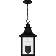 Quoizel Chancellor 10in 3-Light Outdoor Lantern | Traditional Mystic Black and Clear Glass | Porch & Entryway | 10 x 10 x 20.75 in | Model CCR1910K