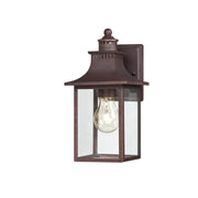 Quoizel Chancellor 11in 1-Light Outdoor Wall Lantern | Traditional Copper Bronze and Clear Glass | Entryway & Garage | Model CCR8406CU