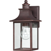 Quoizel Chancellor 11in 1-Light Outdoor Wall Lantern | Traditional Copper Bronze and Clear Glass | Entryway & Garage | Model CCR8406CU