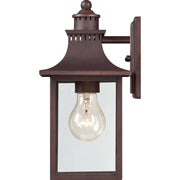 Quoizel Chancellor 11in 1-Light Outdoor Wall Lantern | Traditional Copper Bronze and Clear Glass | Entryway & Garage | Model CCR8406CU