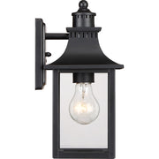 Quoizel Chancellor 11in 1-Light Outdoor Wall Lantern | Traditional Mystic Black and Clear Glass | Entryway & Garage | Model CCR8406K