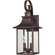 Quoizel Chancellor 19in 2-Light Outdoor Wall Lantern | Traditional Copper Bronze and Clear Glass | Entryway & Porch | Model CCR8408CU