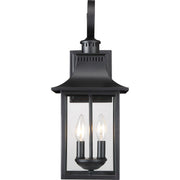 Quoizel Chancellor 19in 2-Light Outdoor Wall Lantern | Traditional Mystic Black and Clear Glass | Entryway & Porch | 8 x 8.75 x 19 in | Model CCR8408K