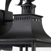 Quoizel Chancellor 19in 2-Light Outdoor Wall Lantern | Traditional Mystic Black and Clear Glass | Entryway & Porch | 8 x 8.75 x 19 in | Model CCR8408K