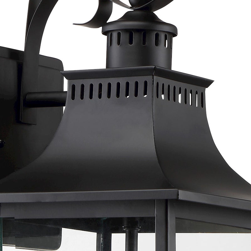 Quoizel Chancellor 19in 2-Light Outdoor Wall Lantern | Traditional Mystic Black and Clear Glass | Entryway & Porch | 8 x 8.75 x 19 in | Model CCR8408K