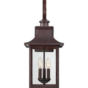 Quoizel Chancellor 23in 3-Light Outdoor Wall Lantern | Traditional Copper Bronze and Clear Glass | Entryway & Porch | Model CCR8410CU