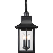 Quoizel Chancellor 23in 3-Light Outdoor Wall Lantern | Traditional Mystic Black and Clear Glass | Entryway & Porch | Model CCR8410K