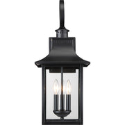 Quoizel Chancellor 23in 3-Light Outdoor Wall Lantern | Traditional Mystic Black and Clear Glass | Entryway & Porch | Model CCR8410K