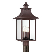 Quoizel Chancellor 21.75in 3-Light Outdoor Wall Lantern | Traditional Copper Bronze and Clear Glass | Entryway & Porch | Model CCR9010CU