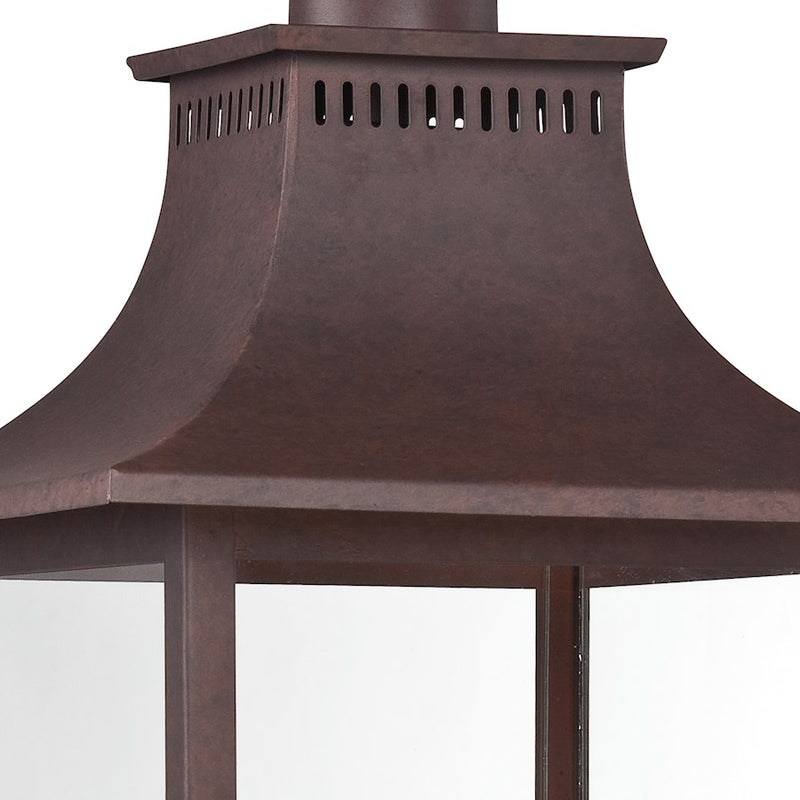 Quoizel Chancellor 21.75in 3-Light Outdoor Wall Lantern | Traditional Copper Bronze and Clear Glass | Entryway & Porch | Model CCR9010CU