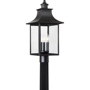 Quoizel Chancellor 21.75in 3-Light Outdoor Wall Lantern | Traditional Mystic Black and Clear Glass | Entryway & Porch | Model CCR9010K