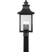 Quoizel Chancellor 21.75in 3-Light Outdoor Wall Lantern | Traditional Mystic Black and Clear Glass | Entryway & Porch | Model CCR9010K
