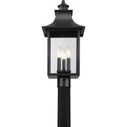 Quoizel Chancellor 21.75in 3-Light Outdoor Wall Lantern | Traditional Mystic Black and Clear Glass | Entryway & Porch | Model CCR9010K
